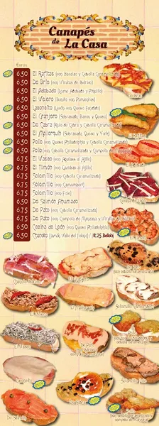 menu 1 of La Taberna de Chana