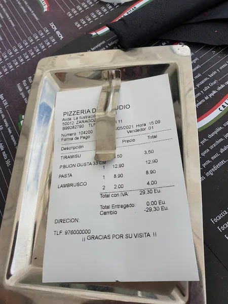menu 2 of Pizzeria da Claudio Montecanal