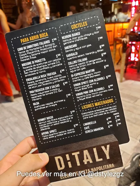 menu 2 of DITALY