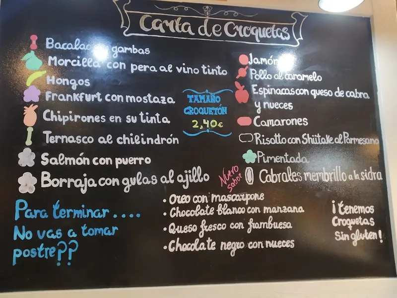 menu 2 of Croquet Arte