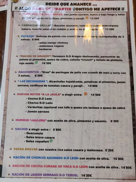 menu 0 of La Jaula de Grillos