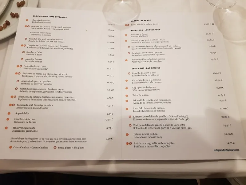 menu 0 of Ca L'Estevet