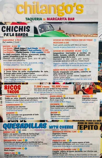 menu 0 of Chilango's