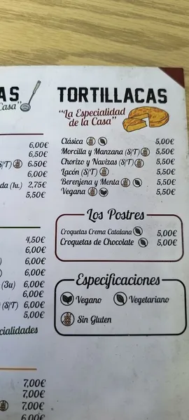 menu 1 of Bar La Ravala