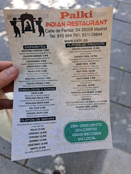 menu 0 of Palki Indian Restaurant
