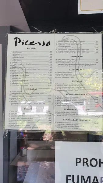 menu 0 of Cafetería Picasso