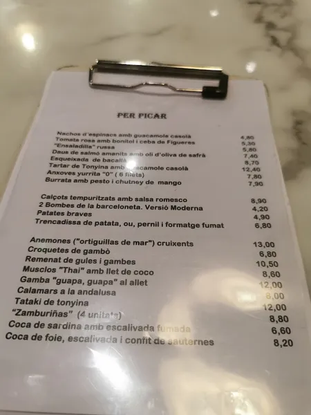 menu 1 of La Moderna de Lleida