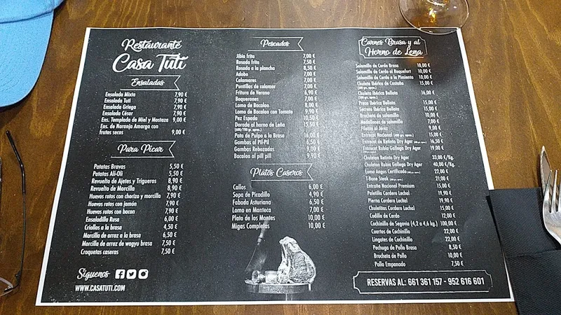 menu 1 of Restaurante Casa Tuti