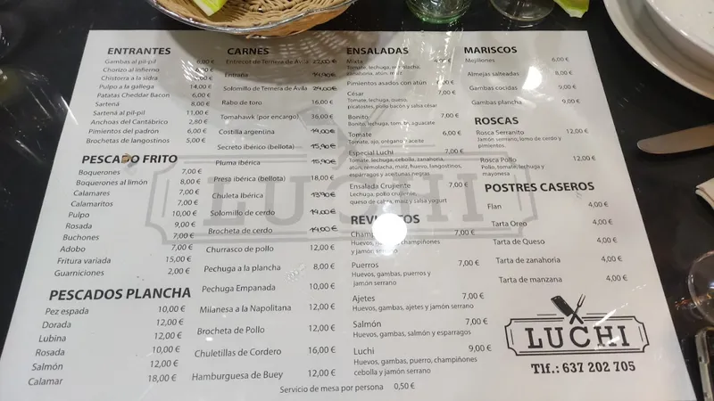 menu 0 of Restobar Luchi