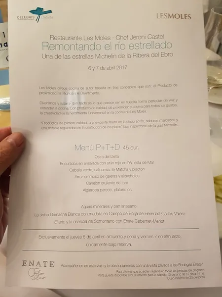 menu 2 of Restaurante Celebris Zaragoza