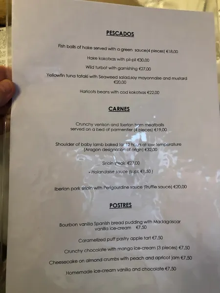 menu 0 of Restaurante Casa Lac