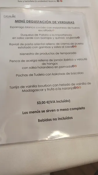menu 1 of Restaurante Casa Lac