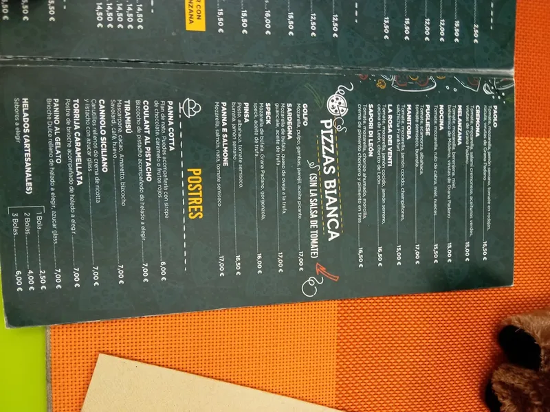 menu 0 of Paolo La pizzeria 2