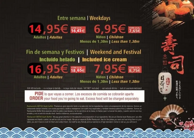 menu 0 of Metoo Sushi Buffet - Alicante