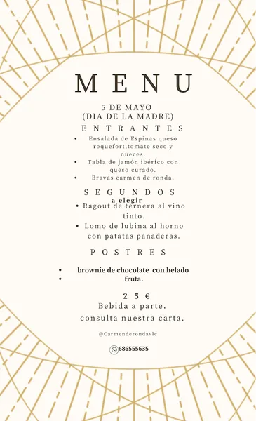 menu 2 of Bar restaurante Carmen De Ronda