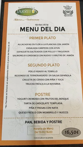 menu 1 of Restaurante Jarritus