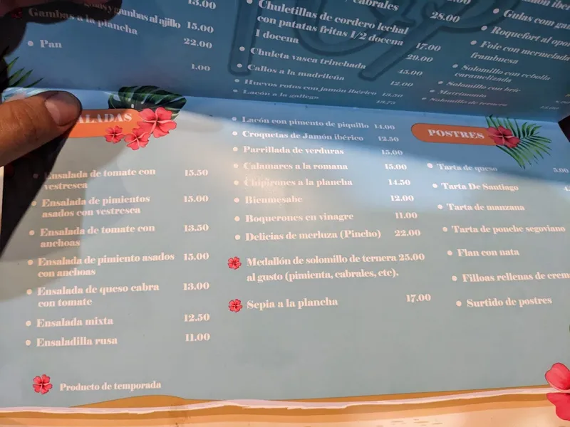 menu 1 of Pop Tapas y Copas