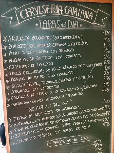 menu 1 of Cervecería Catalana