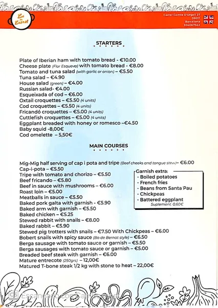 menu 2 of Bo de Bernat