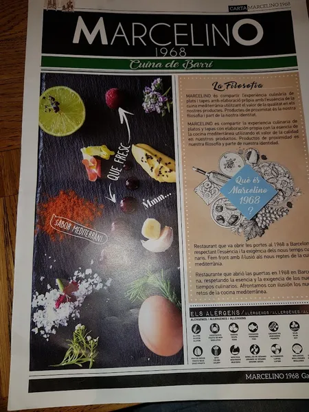 menu 2 of Marcelino 1968