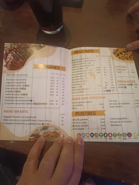 menu 2 of La Unión Bar Musical
