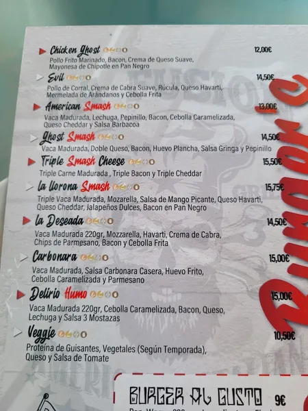 menu 0 of La Fusión Almería