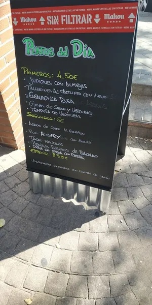 menu 1 of La Oveja Negra de Vallecas