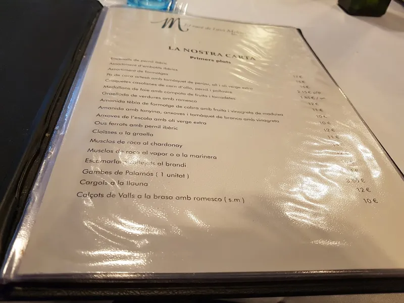 menu 1 of El Racó de l'Avi Melcior