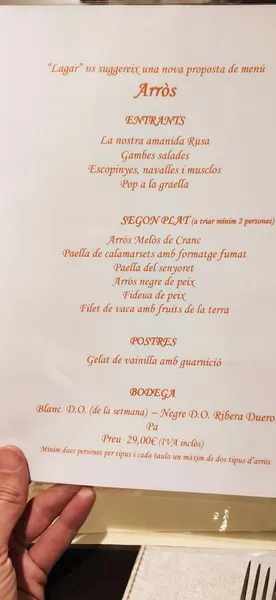 menu 2 of Restaurant Lagar