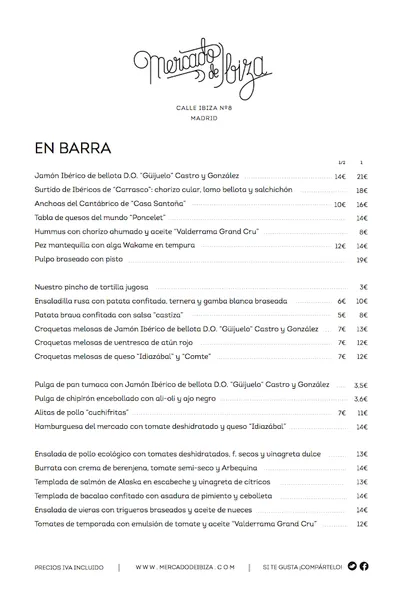 menu 2 of Restaurante Mercado de Ibiza