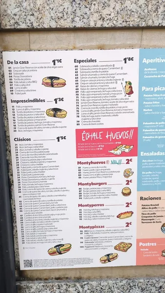 menu 1 of 100 Montaditos