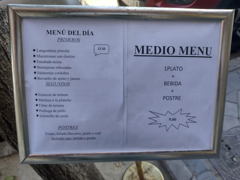 menu 1 of Taberna Máiquez