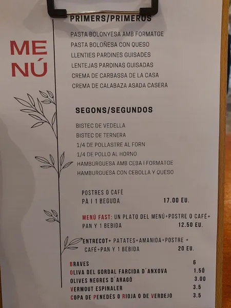 menu 1 of Casa Joana de Major de Sarrià 59
