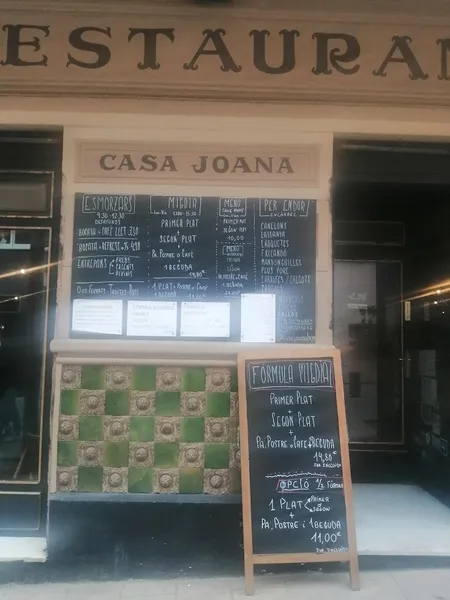 menu 2 of Casa Joana de Major de Sarrià 59