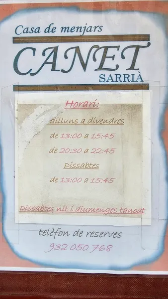 menu 1 of Restaurante Canet