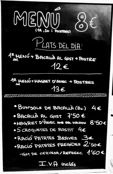 menu 0 of Ca la Tresa