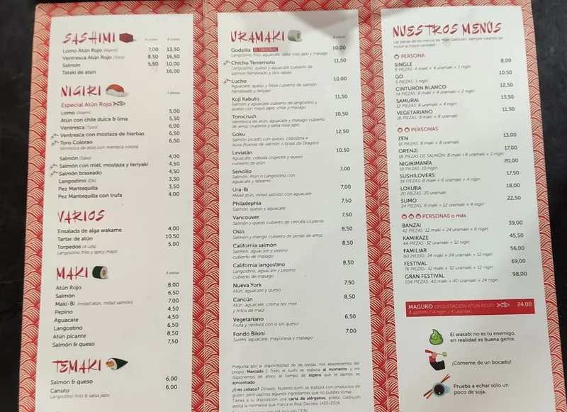 menu 0 of GADISUSHI • Restaurante