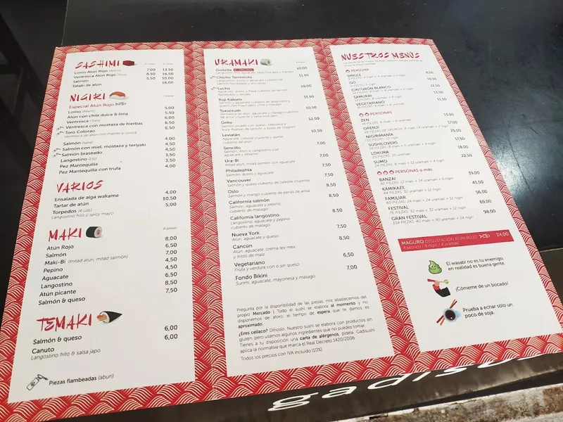 menu 1 of GADISUSHI • Restaurante