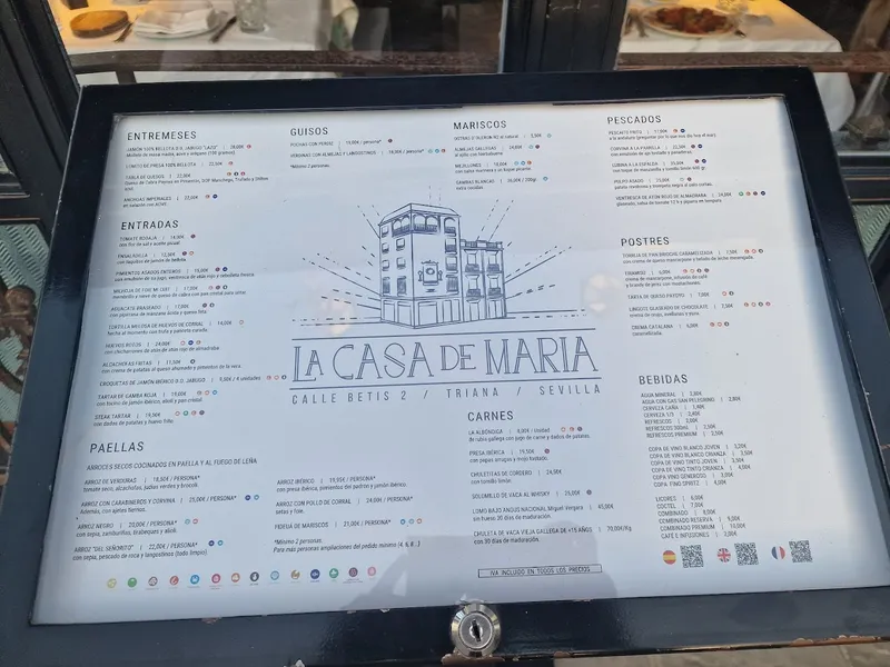 menu 0 of La Casa de María