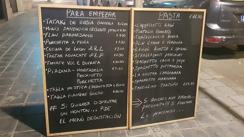 menu 1 of L'Alquimista