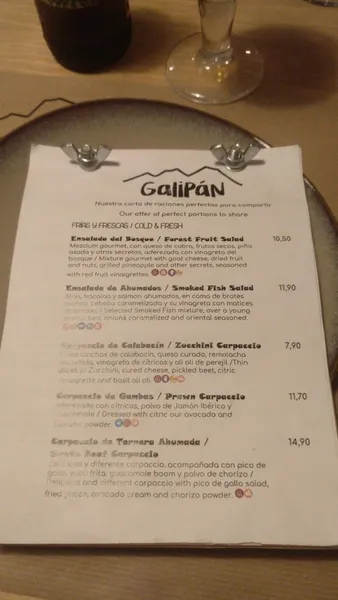 menu 1 of Restaurante Galipan