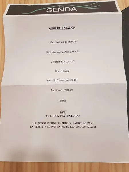 menu 1 of Restaurante La Senda