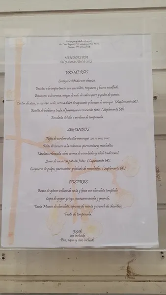menu 2 of Restaurante Contigo Pan y Cebolla | Zaragoza