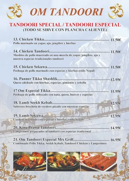 menu 1 of Om Tandoori