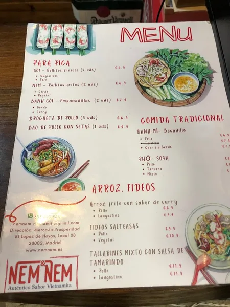 menu 2 of Nem Nem