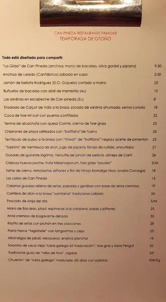 menu 1 of Can Pineda