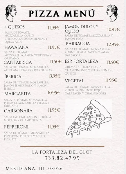 menu 0 of Fortaleza Del Clot