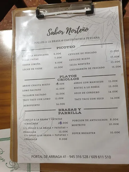menu 2 of Quinoa Vitoria