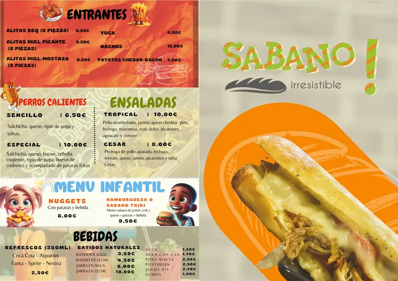 menu 1 of Bar Restaurante Sabano