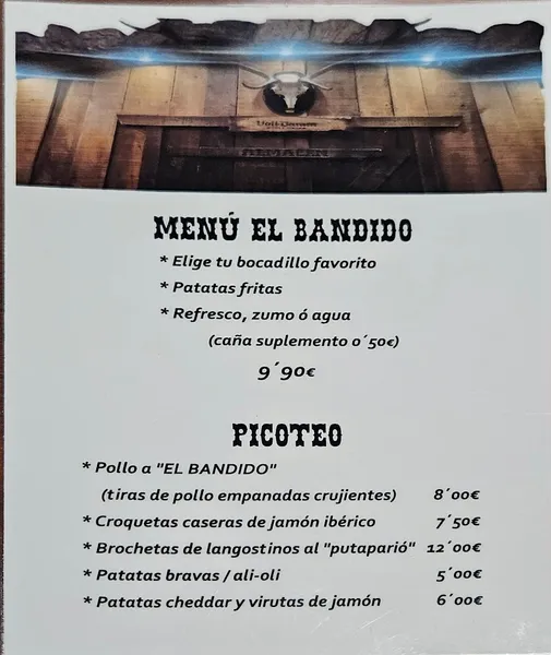 menu 1 of Gastrobar El Bandido